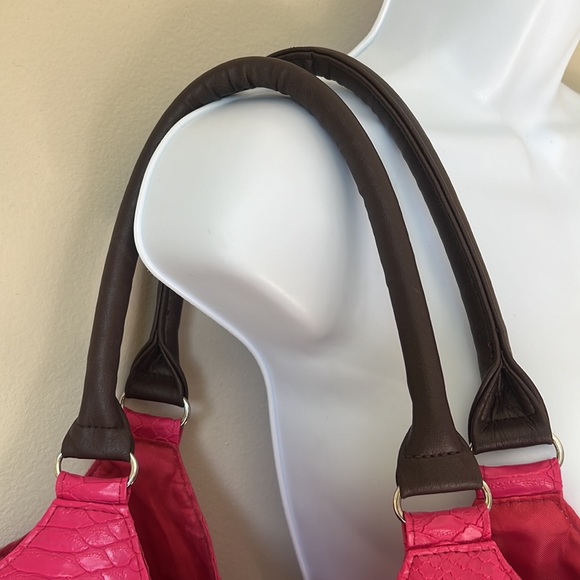 Neiman Marcus Faux Snakeskin Shoulder Bag - Picture 3 of 12